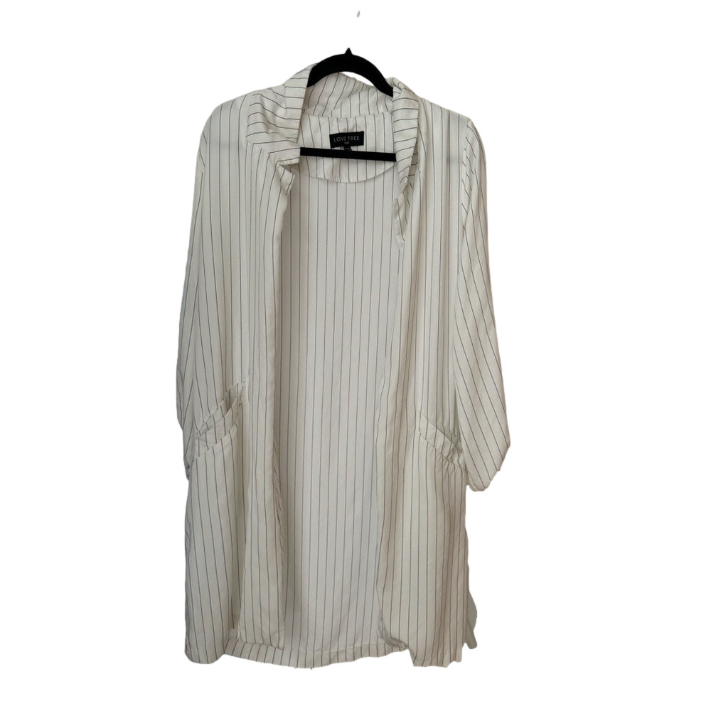 Love Tree Pinstripe Longline Blazer Jacket